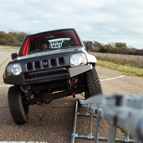 Two wheel stunt driving at the London Motor Circuit